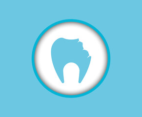 A chipped tooth icon isolated on a white background. Vector logo of a broken tooth.