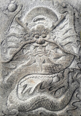 Ancient Chinese Qing Dynasty stone carving dragon