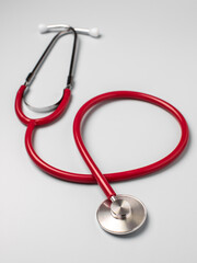 The stethoscope is isolated on a light background.