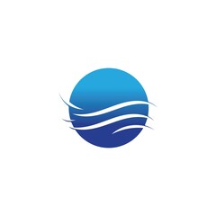 water wave logo design template