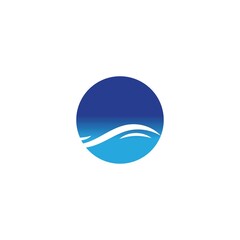 water wave logo design template
