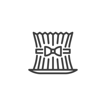 Nowruz holiday grass semeni line icon