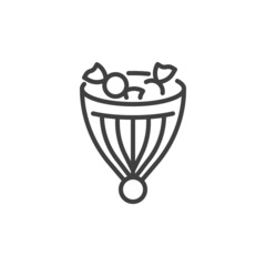 Hat with candies line icon