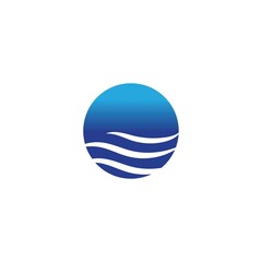 water wave logo design template