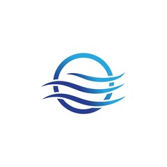 water wave logo design template