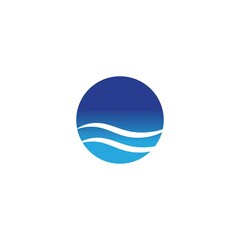 water wave logo design template