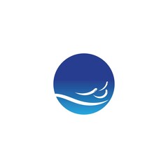 water wave logo design template