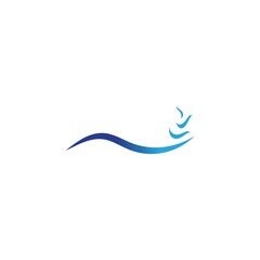 water wave logo design template