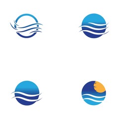 Fototapeta na wymiar water wave logo design template
