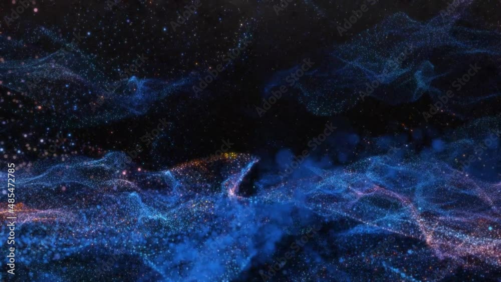 Poster abstract particle waves with depth of field effect