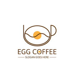 egg coffee logo design inspiration.vector illustration