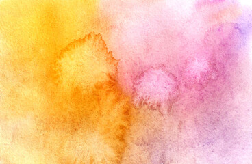 Obraz premium hand drawn abstract watercolor background. Yellow and pink color