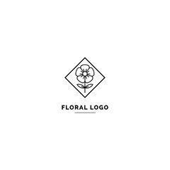 Simple and clean floral logo template. Minimal style logo for business and branding identity.