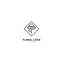 Simple and clean floral logo template. Minimal style logo for business and branding identity.