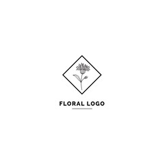 Simple and clean floral logo template. Minimal style logo for business and branding identity.