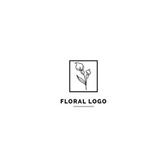 Simple and clean floral logo template. Minimal style logo for business and branding identity.