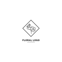 Simple and clean floral logo template. Minimal style logo for business and branding identity.