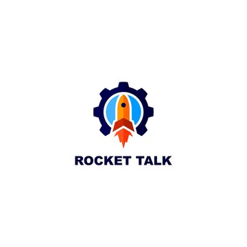 Rocket talk logo for podcast show that talks about rockets and their engines, also matters related to space knowledge.