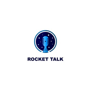 Rocket talk logo for podcast show that talks about rockets and their engines, also matters related to space knowledge.
