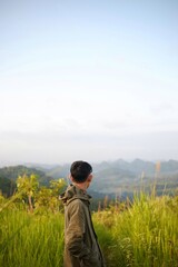 hiker in the mountains