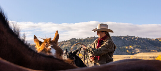 Wyoming Cowgirl - obrazy, fototapety, plakaty