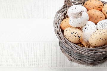 Easter greeting card with easter eggs