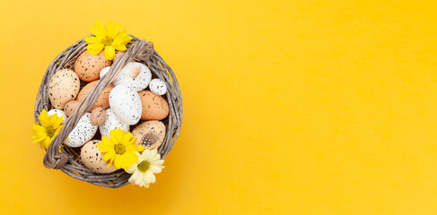 Easter greeting card with easter eggs