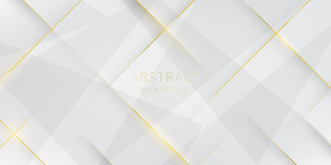 Vector luxury white and grey gradient abstract background with golden line.
