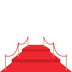 red carpet upstairs vector illustration design template