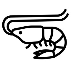 shrimp line icon