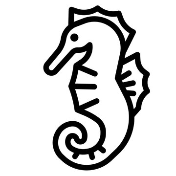seahorse line icon
