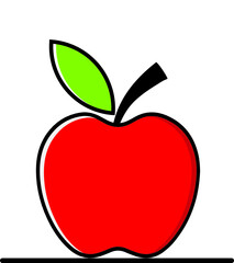 Red apple vector icon. Isolated on a white background. EPS 10.