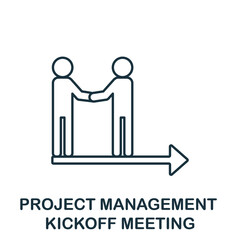 Kickoff Meeting icon. Line element from project management collection. Linear Kickoff Meeting icon sign for web design, infographics and more.