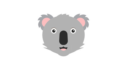 Grey coala head, illustration, vector on a white background.