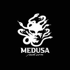 silhouette illustration vector of the woman with snakes hair or medusa in greek greece mythology good for fashion logo  design inspiration