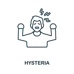 Hysteria icon. Line element from psychotherapy collection. Linear Hysteria icon sign for web design, infographics and more.