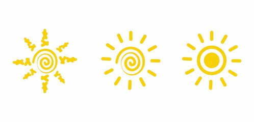 abstract Sun vector icon set