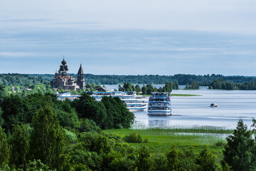 Obraz premium Kizhi Island, Russia. Ancient wooden religious architecture