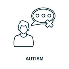 Autism icon. Line element from psychotherapy collection. Linear Autism icon sign for web design, infographics and more.