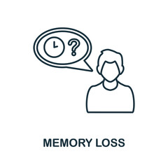 Memory Loss icon. Line element from psychotherapy collection. Linear Memory Loss icon sign for web design, infographics and more.