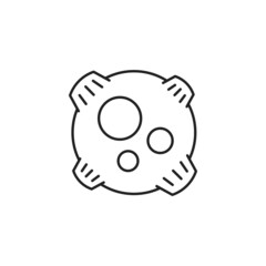 Asteroid icon. Outline asteroid icon for web design isolated on white background. High quality black vector illustration.