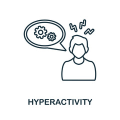 Hyperactivity icon. Line element from psychotherapy collection. Linear Hyperactivity icon sign for web design, infographics and more.