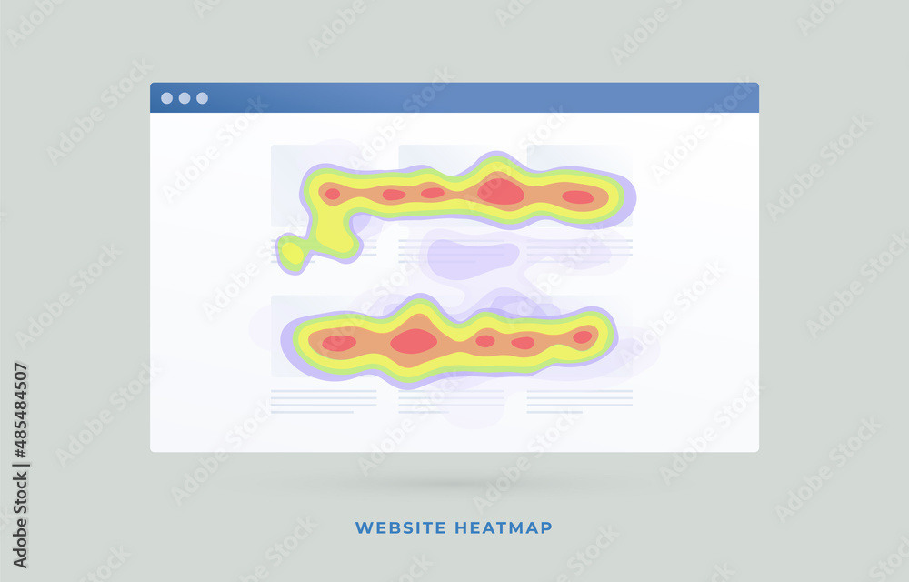 Poster heat map or website heatmap tool - data technique to visualize the most frequently viewed areas of t