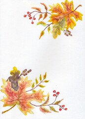 Autumn leaves frame art
