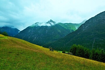 Austrian Alps - view from the Hohenbachtal gorge near the town of Holzgau