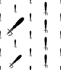 Stitching Groover Tool Icon Seamless Pattern, Leather Craft Icon