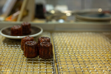 Chocolate brownie in the kitchen