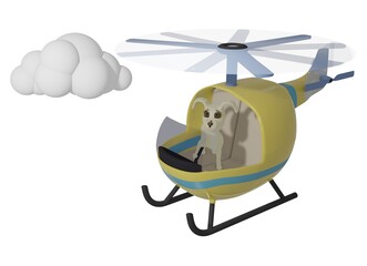 Dog and Helicopter and Cloud