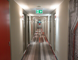 beautiful long corridor in the hotel