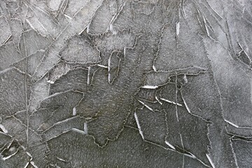 한국겨울의냇가에물이언모습입니다